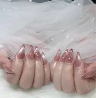 🎀［チップ長さだし10本］グラデーション/マグネット/ベビーブマミラーネイル