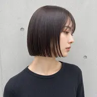 切りっぱなしボブ+ケアカラー+3stepトリートメント〔口コミ投稿〕当日相談可🫧アイロン/コテ巻き仕上げ🪽