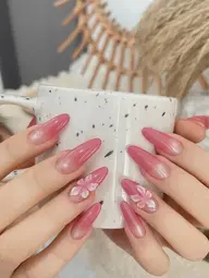🍓』10本チップ長さ出し+グラテーション、ミラ💍✨マグネット🧲🉑🩵!
