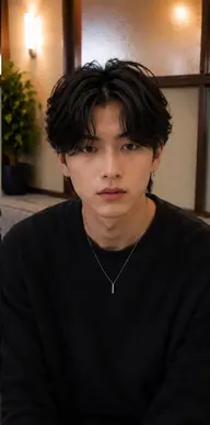 韓国風 ダウンパーマ×ニュアンスパーマ+メンズカット