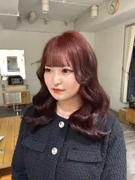 🍓【ダメージ最小限◎】ブリーチなしWカラーで透明感カラー✨