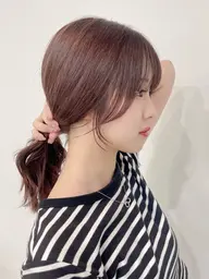 前髪顔周りカット+ダメージレスカラー+2stepトリートメント