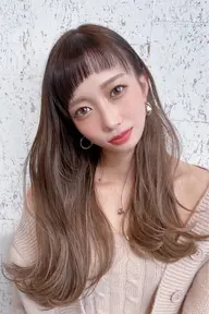 【髪の長さが胸下ロングの方】艶感カラー（白髪染め対象外）＋トリートメント＋前髪カット
