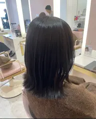 ボブ​〜​ロングカット＋ブリーチ無しカラー
