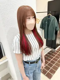 【ミニモ限定メニュー🎖️✨】🔥暖色🔥イヤリングカラーorインナーカラー+艶々トリートメント