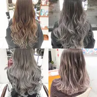 【グラデーションカラー】中間から毛先を1ブリーチ+透明感カラー+トリートメント