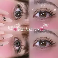 【✨️しっかり盛れEYE🖤✨️】フラットラッシュ140〜160本🎀⟡.·コーティング仕上げ付き👀♡