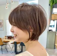 ✨トップのペタンこが気になる方へ✨【ふんわり若見え】大人ショートカット+透明感カラー
