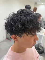 メンズカット+ツイストスパイラルパーマ