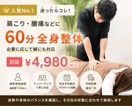 🥇人気No.1【肩こり・腰痛など身体の不調に】全身整体60分|必要に応じて鍼も対応 ¥4,980