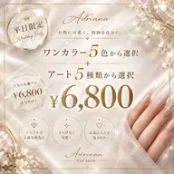 【平日限定】ワンカラー(5色から選択)+アート2本(5種類から選択)