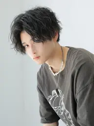 【ミニモ8月限定ゲリラクーポン】メンズスタイルカット+パーマ(眉カット+セット付き)🔥