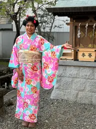 Hairstyle +Kimono Rental + Makeup+ Japanese Pattern Nail Art