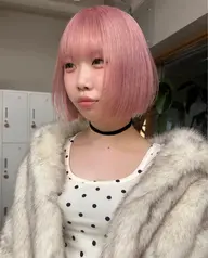 【🧚🏻夏休みの学生さん限定🧚🏻】1ブリーチカラー+2stepトリートメント+前髪カット+コテ巻き* ˚♪✧₊