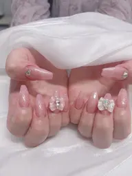 【チップスカルプ】チップ長さ出し2本埋め尽くしorピクシー、ベースワンカラー