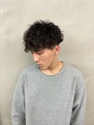 スタイリング簡単‼️トレンドメンズカット＋パーマ⚡️波巻き🌊プードル🐶ツイストスパイラル💥etc.