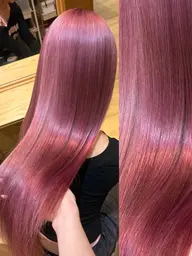 【☁️カット＋ブリーチ＋艶カラー＋Tr☁️】🫧プレケア髪質改善カラーで艶髪ハイトーンに🫧カット付きでお得です🉐
