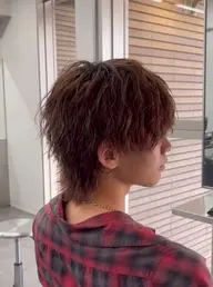 【メンズ限定ワンカラークーポン】カット➕ワンカラー〈暗めカラー/ワンカラー/ワインレッド〉ミニモ学割