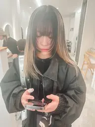 【デザイン】カット+インナーカラー/イヤリングカラー/アンブレラカラー/グラデーションカラー、etc+濃密トリートメント