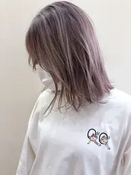 前髪カット+ケアブリーチ2回+カラー+泡トリートメント