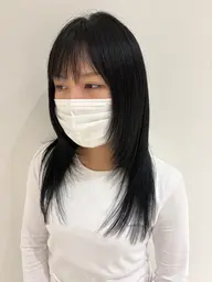 【U24】ワンカラー🫧黒染めをつかわない暗染めダークカラー🟦(ブルーブラック/ダークグレー...)鎖骨下+¥1100