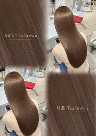 【ブリーチなしダブルカラーで叶う🪄︎︎】ミルクティーカラー🤎➕髪質改善パールプラチナトリートメント🥣◝✩