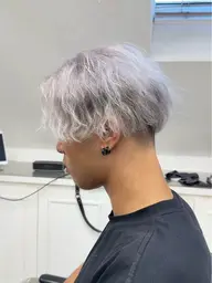 【1日1名限定】⚡️メンズカット＋ダブルカラー(ブリーチ2回込み/ハイトーン/前処理ケア付き)ホワイト・シルバー◎