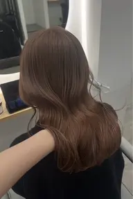 【ハイ透明感】カット+ブリーチなしダブルカラー+クイックトリートメント
