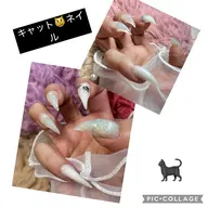 長さ出し キャットネイル(猫爪)ワンカラーorラメ(オフ込み)