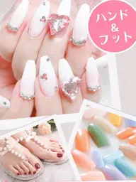 ハンド&フット☆ハンド150種☆フットワンカラー☆ソフトジェルオフ込み☆オフなしOK☆