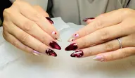 マグネットネイル（キャッツアイ）＋両手1本ずつシンプルアート