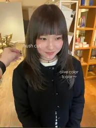 カット+髪質改善カラー+前髪ストレート