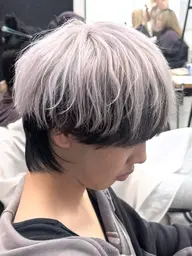 【💍誰とも被りたくない方💍】メンズカット➕ダブルカラー(ブリーチ1回)＋デザインカラー[裾カラー/ミニモ学割/韓国]