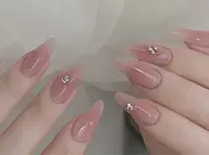 【チップ長さ出し】チークネイル（オフあり）　💕新規オフ無料🆓フィルイン🉑能💕美フォルム/ケア込み