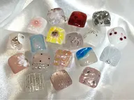 フット【オフ無料】親指2本アート