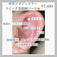 🌼耳つぼジュエリー+クイック美容鍼🌼 ヘッドマッサージ付き 耳つぼ▶︎両耳合わせて14粒