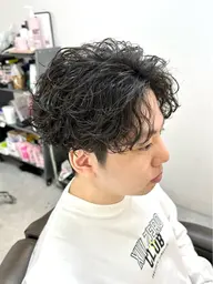 メンズカット+波巻きパーマ