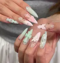 【ハンド】 チップ長さだし💚持ち込み+パーツ付け放題