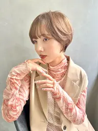 《ブリーチなしで明るく⤴️💙》［ブリーチなしダブルカラー］＋［カット］＋［2ステップトリートメント］¥12000