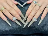 【長さ出し】💅ワンカラー+🌟キラキラパーツ2個