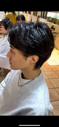 🎯【朝ラク5分セット】メンズカット+ポイントパーマ+TR「直毛・ぺたんこ髪の悩みに◎」