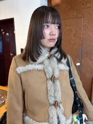 透明感カラー + 前髪お顔まわりカット🤍