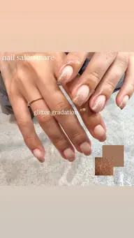 【ハンド】オフなし🤍ラメグラデーション✨️