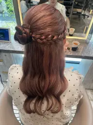 💝ハーフアップ・ハーフツイン💝〔くるみちゃんヘア・編み込みハーフアップ・ねじりツイン〕