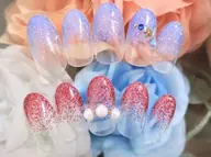 ハンド ラメグラ(オフなし)ストーンアート付き