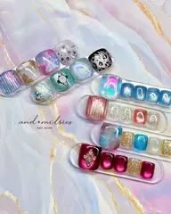 🩵初回オフ無料🩵8月マンスリーデザイン/フットネイル定額👣