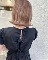 【🫧ミニモ限定🌼切りっぱなしボブ✨】カット+透け感カラー+ダメージ補修トリートメント(ボブ限定メニュー💛🌼)