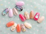 【思わず自慢したくなる✨ハロウィンネイル🎃】選べるアート2種4本付ジェル【オフなし⭐️パラジェル使用】