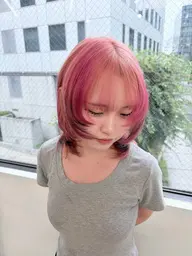 【ウルフ・ハッシュカット】+ブリーチ+デザインカラー