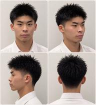 メンズカット ショート フェード無しスパイキーショートなど